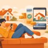 スマホでネット住宅ローンを申し込むイメージ
