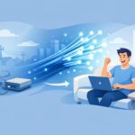 ADSLから光回線への移行をイメージしたイラスト